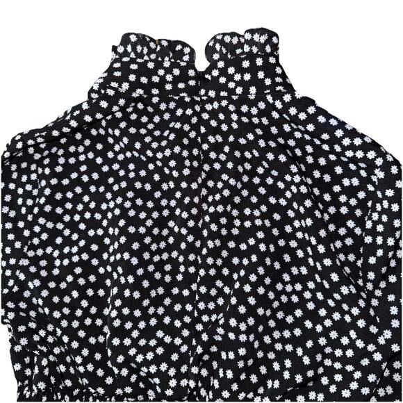 Senlis Dress Small Black White High Collar Ruffle Whimsygoth Y2K The Craft Smock - Picture 5 of 9